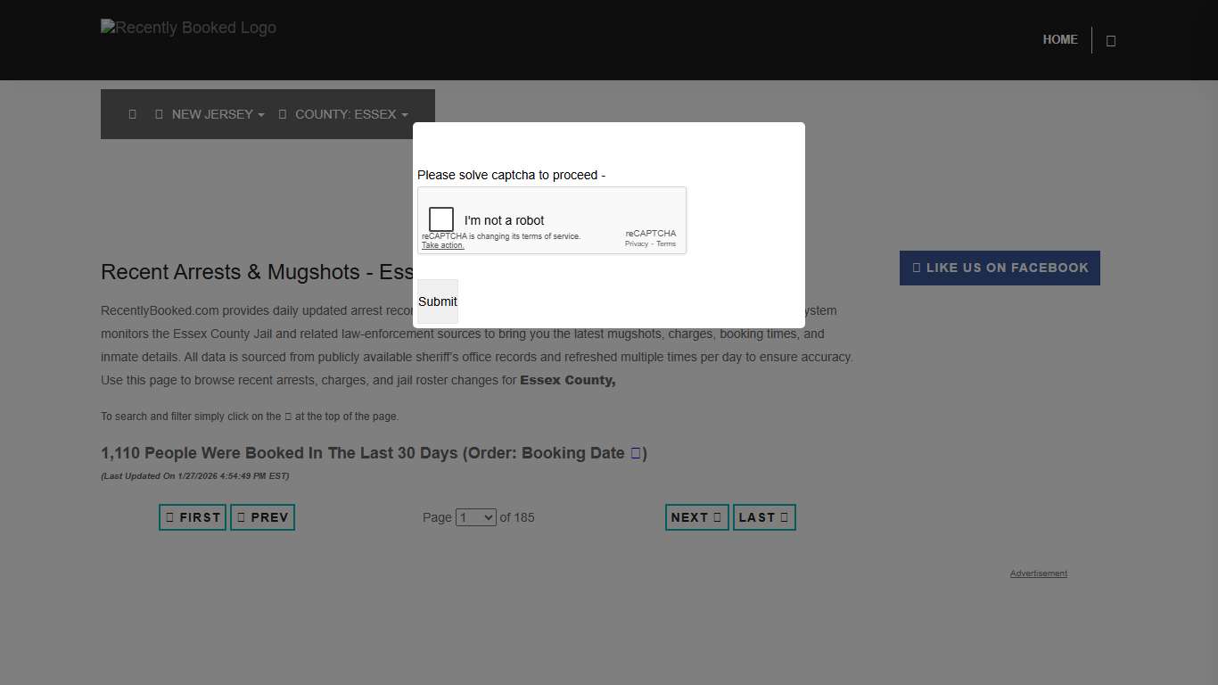 Essex County, New Jersey Mugshots RecentlyBooked.com
